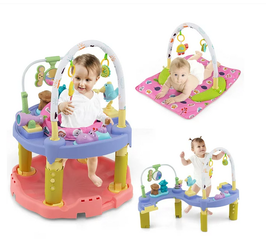 Infans 3-in-1 Baby Activity Center Toddler Bouncing Saucer w/ 3-position