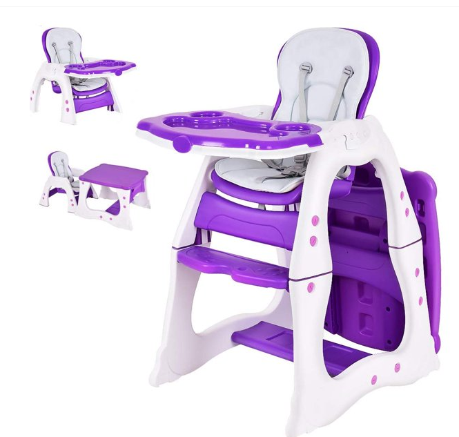 Infans 3 in 1 Baby High Chair Convertible Play Table Seat Booster Feeding Tray