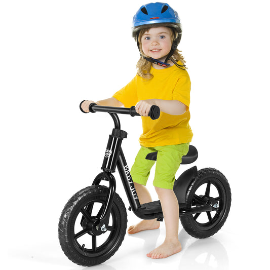 Infans 11 inch Kids Balance Bike w/ Footrest No Pedal Toddler Training Bike Black