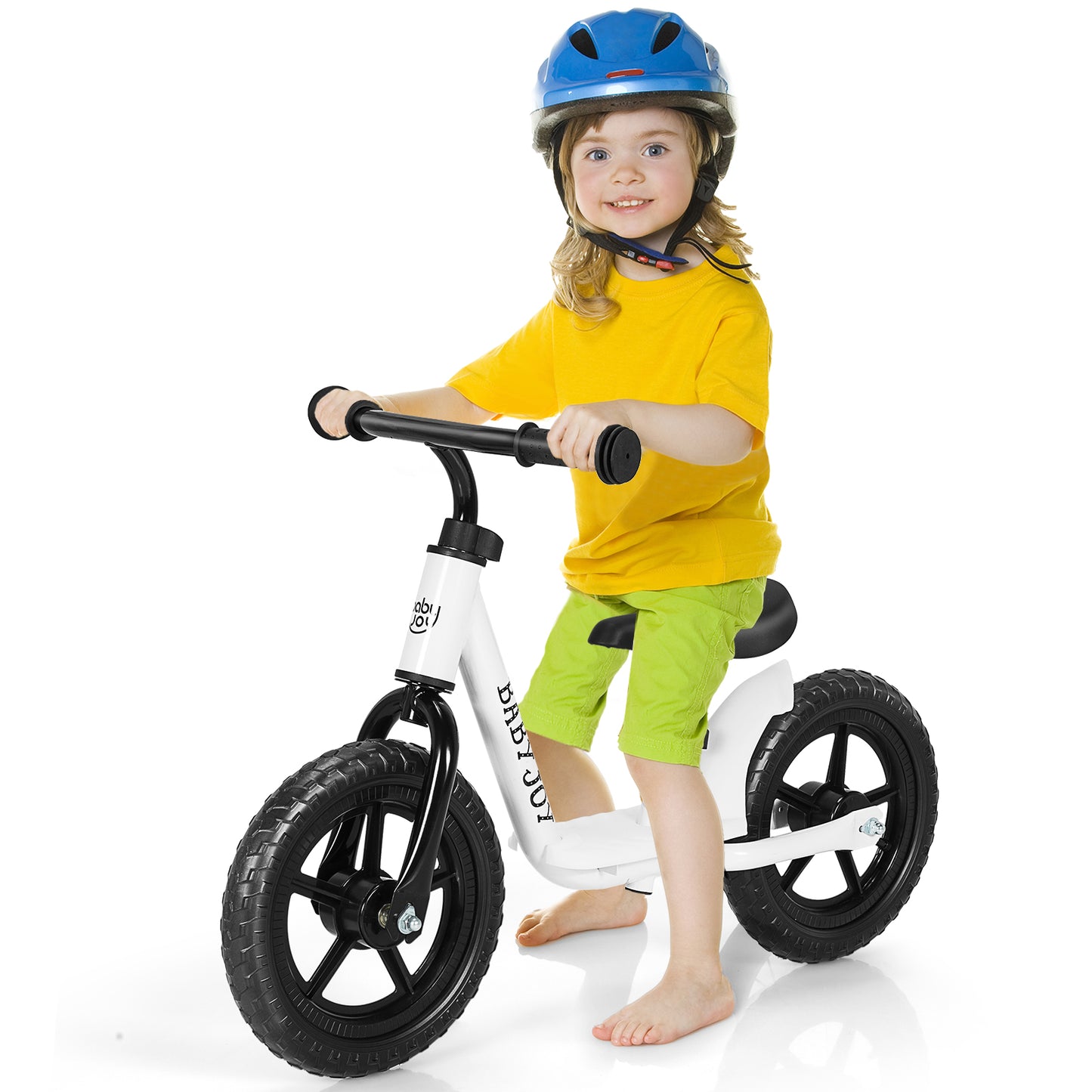 Infans 11 inch Kids Balance Bike w/ Footrest No Pedal Toddler Training Bike White