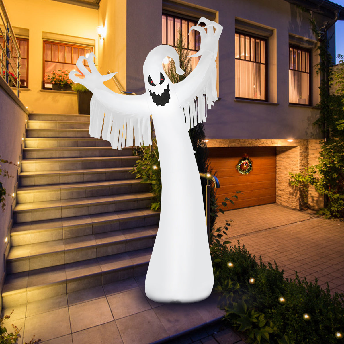 Infans 12FT Halloween Inflatable Blow Up Ghost w/ LED Lights Outdoor Yard Decoration