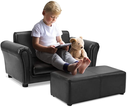 Infans  Kids Sofa Armrest Chair Couch Lounge Children Birthday Gift w/ Ottoman