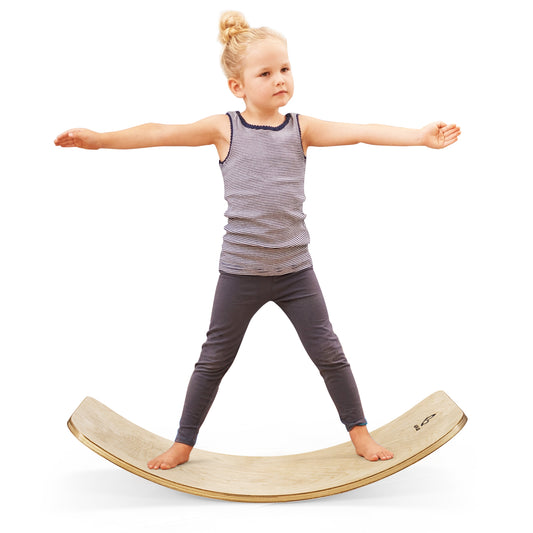 Infans Wooden Wobble Balance Board Kids Adult 15.5 inchwider Rocker Board Toy 660LBS