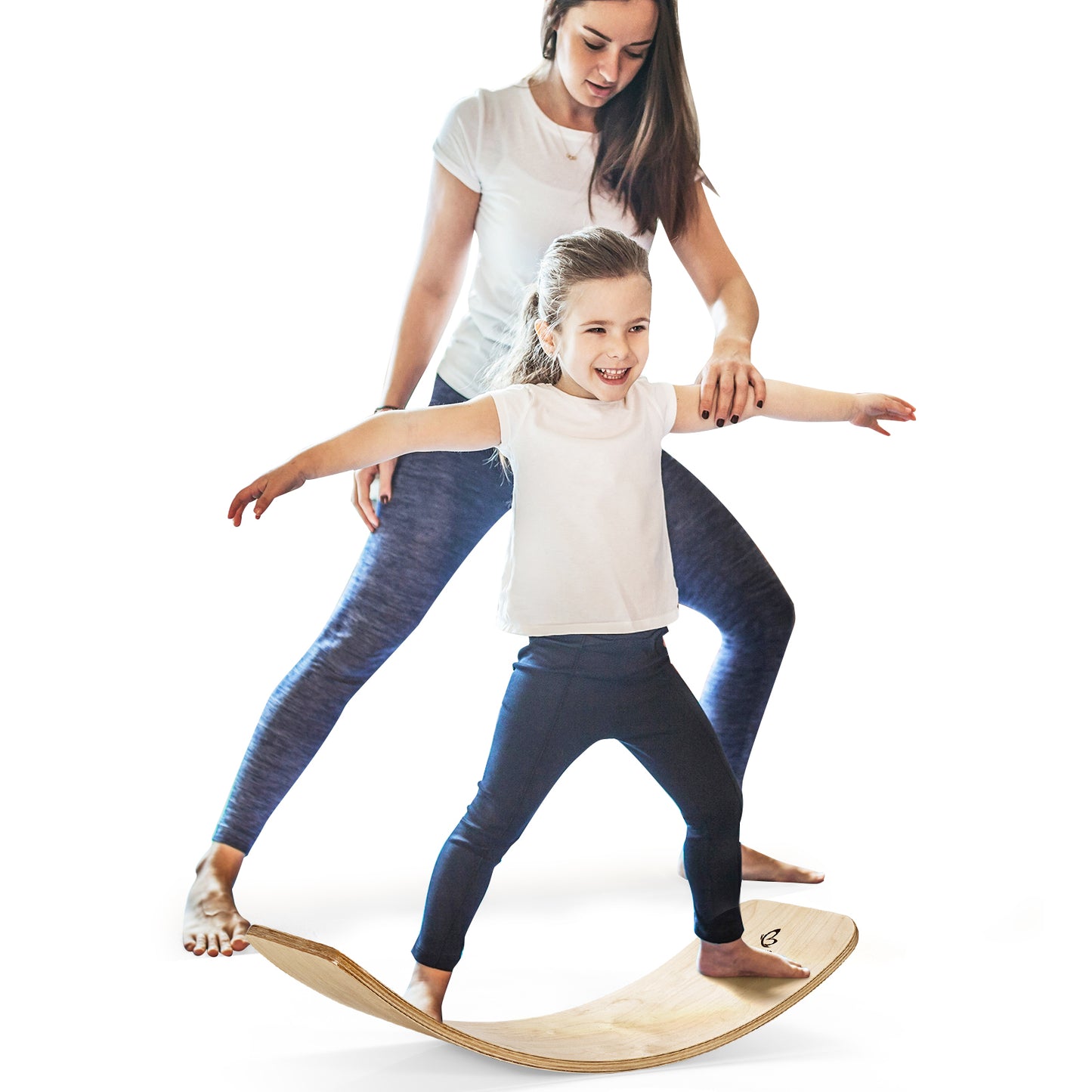 Infans Wooden Wobble Balance Board Kids Adult 35 inch Rocker Board Toy Support 660LBS