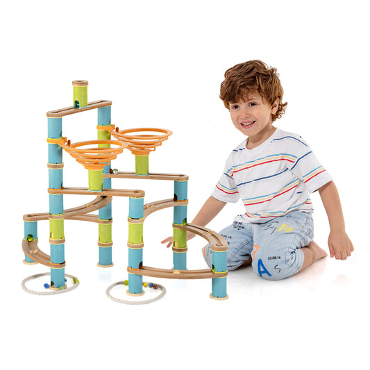 Infans Wooden Marble Run Construction 162PCS STEM Educational Learning Toys for Kid