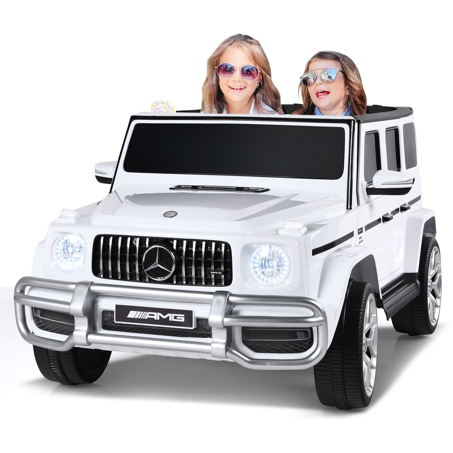 Infans 12V 2 Seats Kids Ride On Car Licensed Mercedes Benz G63 w/ Remote Control White