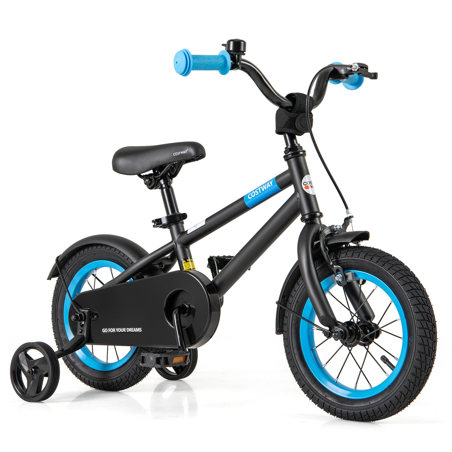 Infans 12 inch Kids Bike w/Adjustable Saddle Handlebar Removable Training Wheels Handbrake