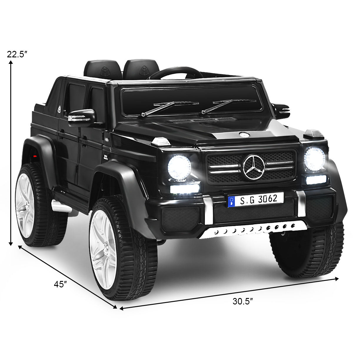 Infans 12V Licensed Mercedes-Benz Kids Ride On Car RC Motorized Vehicles w/ Trunk Black