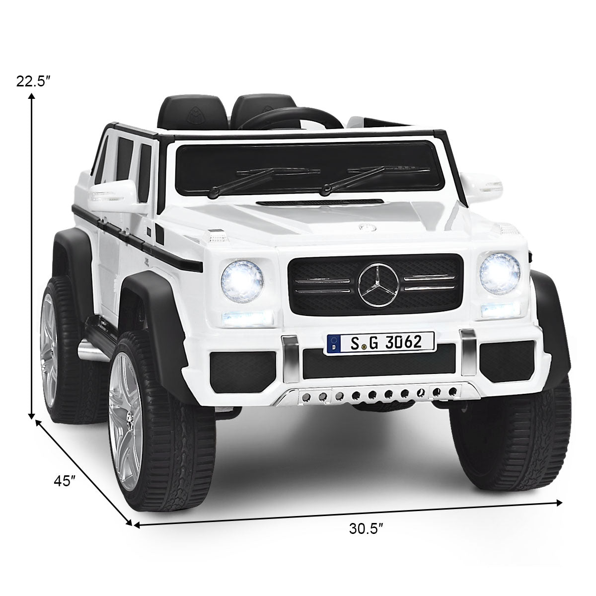 Infans 12V Licensed Mercedes-Benz Kids Ride On Car RC Motorized Vehicles w/ Trunk White