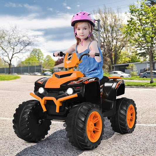 Infans 12V Kids 4-Wheeler ATV Quad Ride On Car w/ LED Light & Music Orange