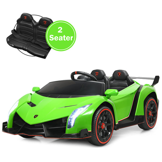 Infans 12V 2-Seater Licensed Lamborghini Kids Ride On Car w/ RC & Swing Function Green