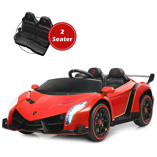 Infans 12V 2-Seater Licensed Lamborghini Kids Ride On Car w/ RC & Swing Function Red