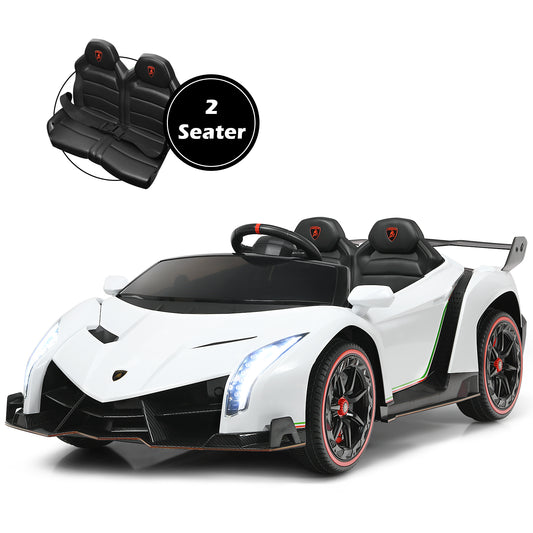 Infans 12V 2-Seater Licensed Lamborghini Kids Ride On Car w/ RC & Swing Function White