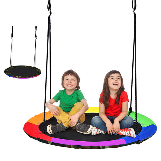 Infans 40" Flying Saucer Tree Swing for Kids Round Tree Swing for Outdoor Camo Green